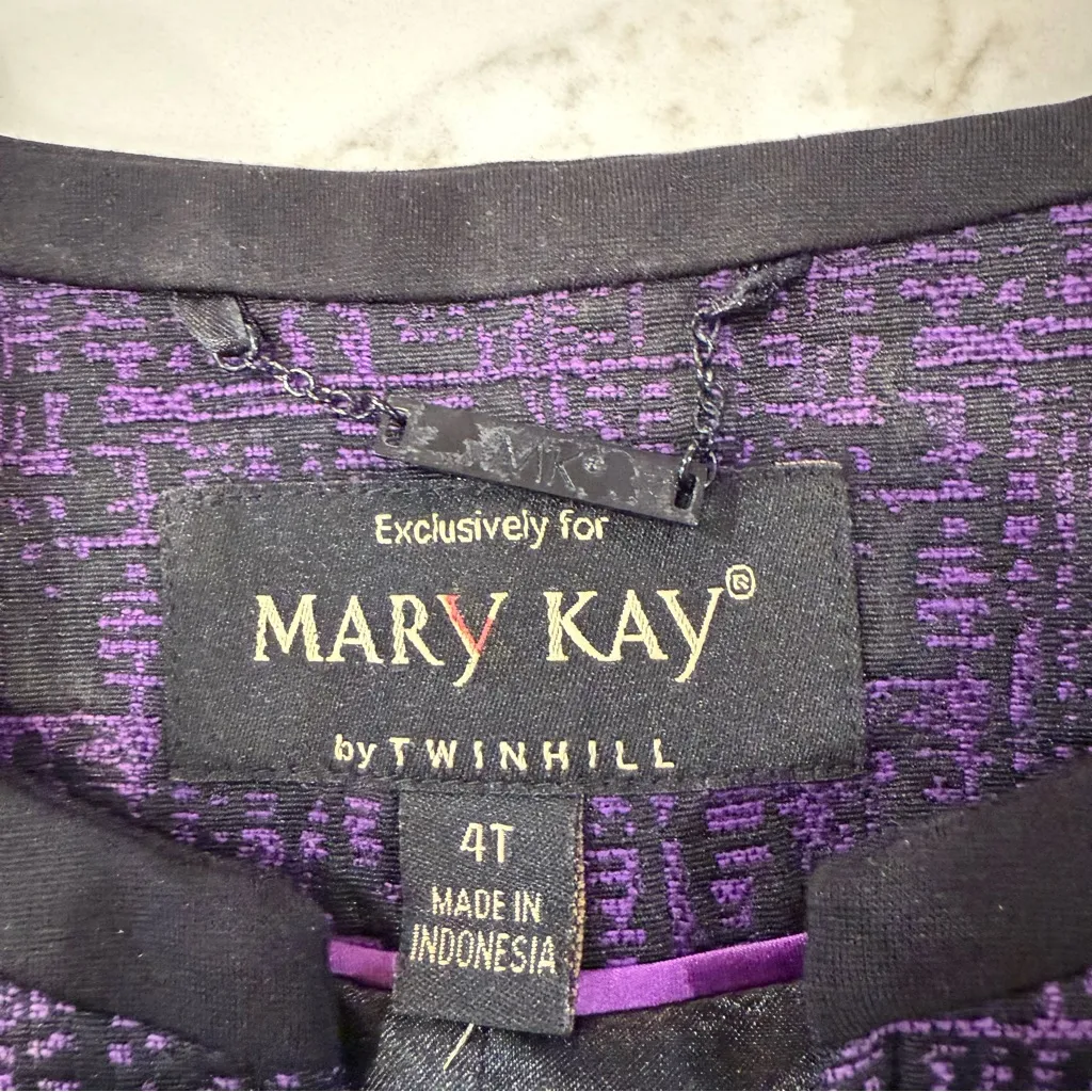 Mary Kay by Twinhill Consultant Hook & Eye Blazer Jacket Women’s 4T Purple/Black Purple Size undefined - Image 3