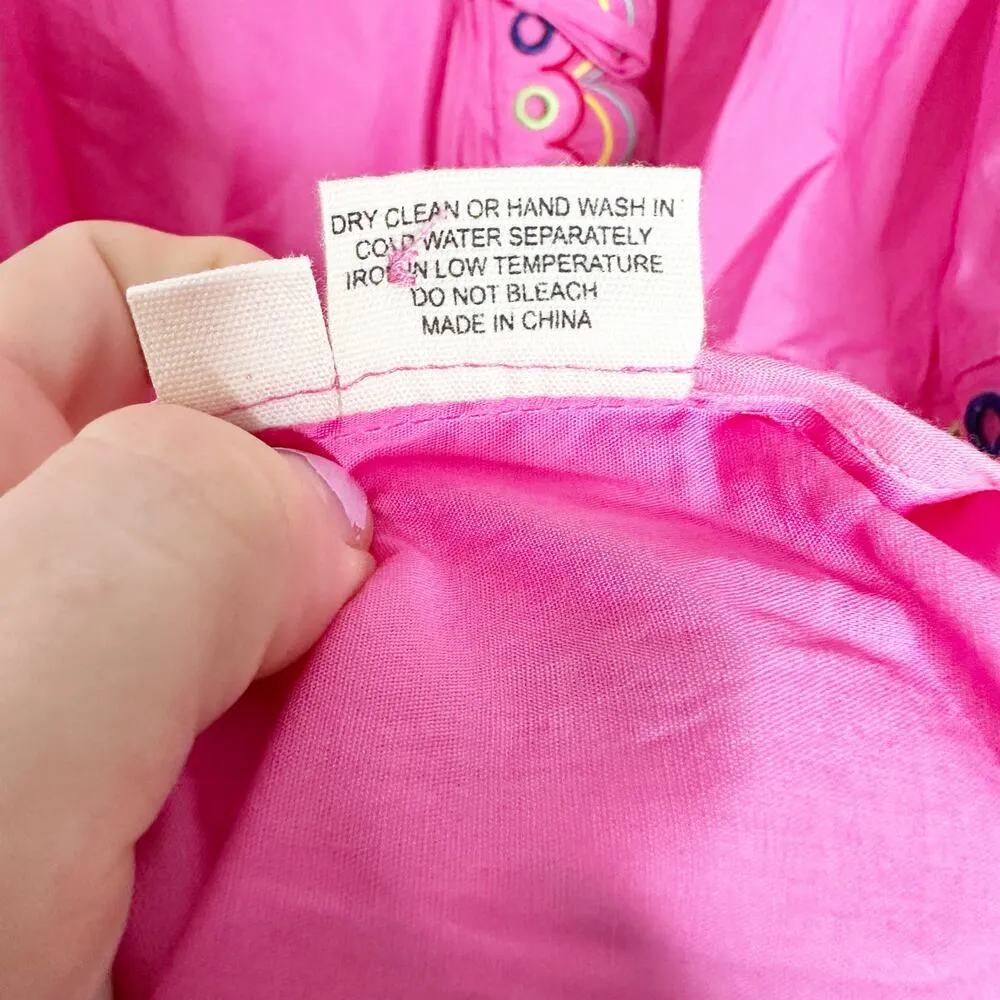 CeliaB Alvis Fuschia Pink Scalloped Edge Tiered Midi Shirt Dress XS $400 - Image 10