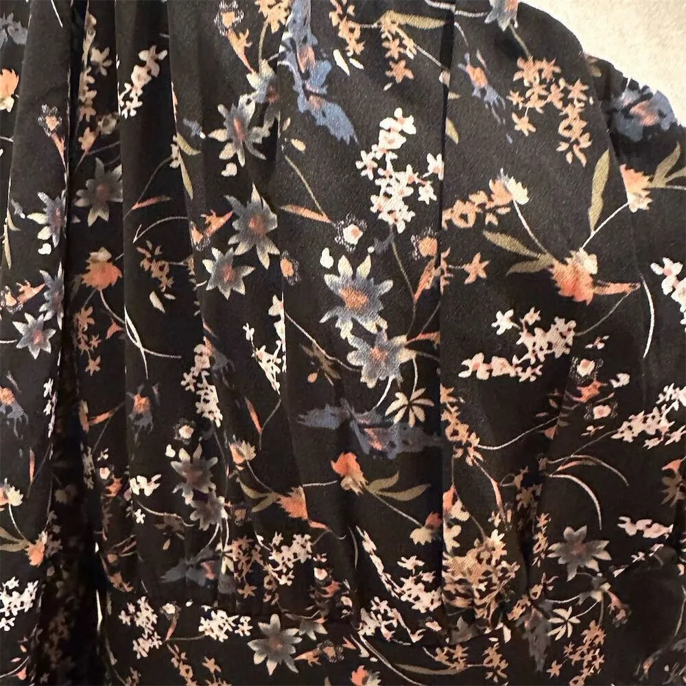 French Kiss Floral Print Mini Dress Ruffled Hem Long Sleeve Women's Size 3X - Image 4