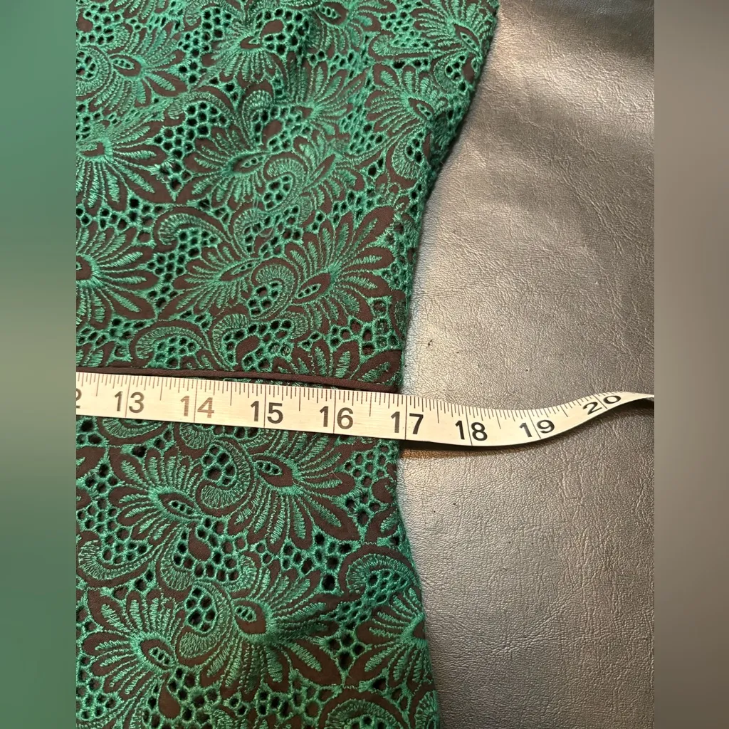 Ann Taylor Embroidered Lace Sheath Dress in Green Eden Size 12 - Image 13