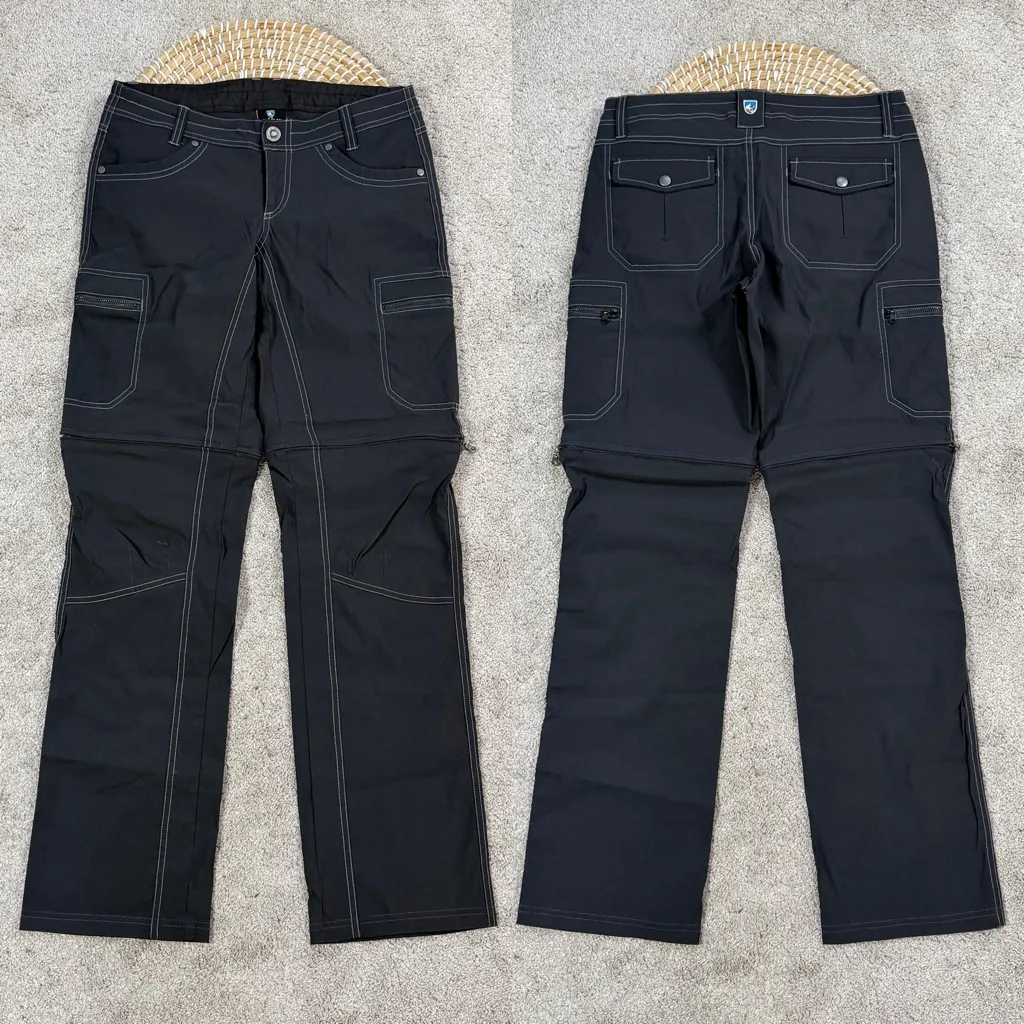 Kuhl Women’s Kliffside Convertible Hiking Cargo Pants Mid Rise in Dark Gray 4 - Image 4