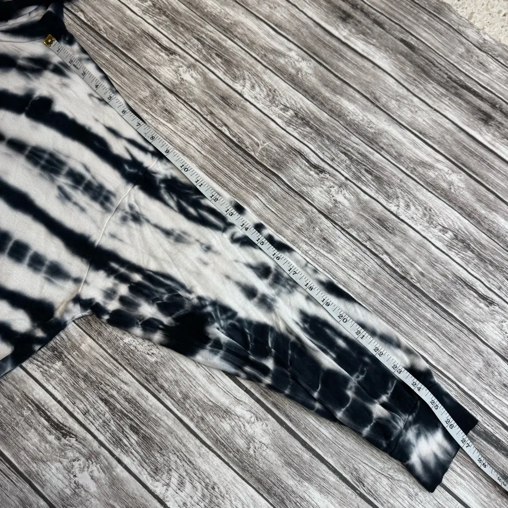 LNA Women's Midnight Rapture Tie Dye Hoodie Blue Black White XS Extra Small Crop - Image 10