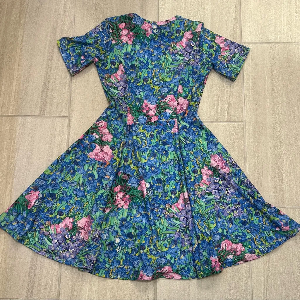 NEW BlackMilk Floral Blue and Pink Women's Dress, small - Image 2