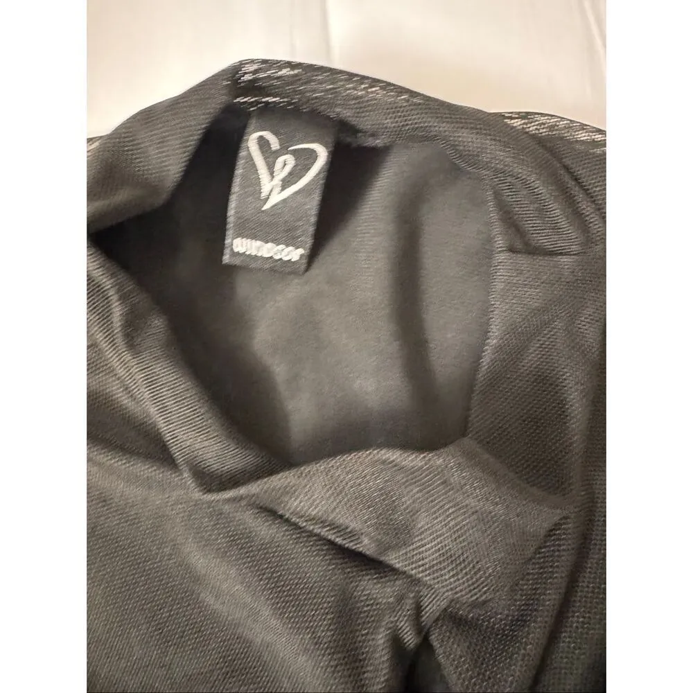 Windsor Black Mesh Long Sleeve Tie Front Crop Top Size M - Image 7