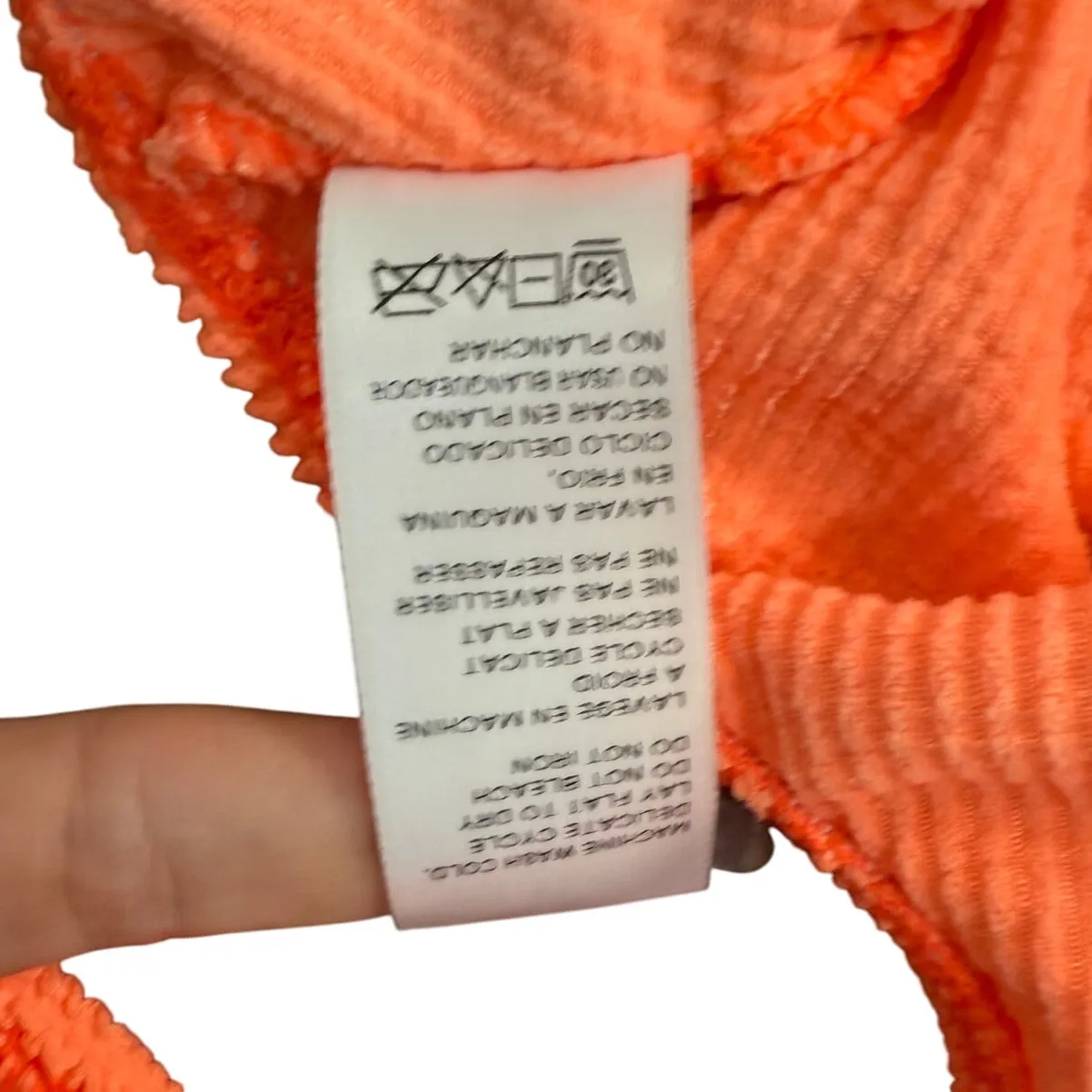 Good American Neon Orange Ribbed One Shoulder One Piece Bathing Swim Suit 1 / 2 - Image 6