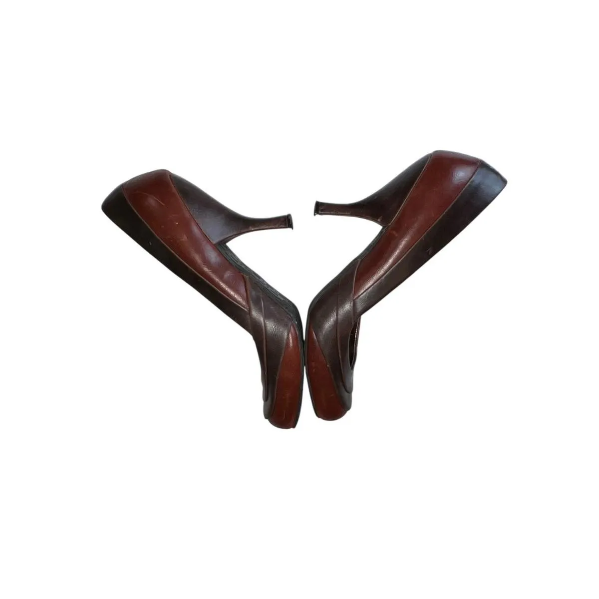 Charles by Charles David  Brown Leather Round Toe Pumps Size 8 Heels - Image 10