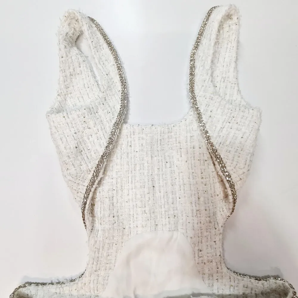 NBD Kenzie Mini Dress in White Metallic Medium - Image 9