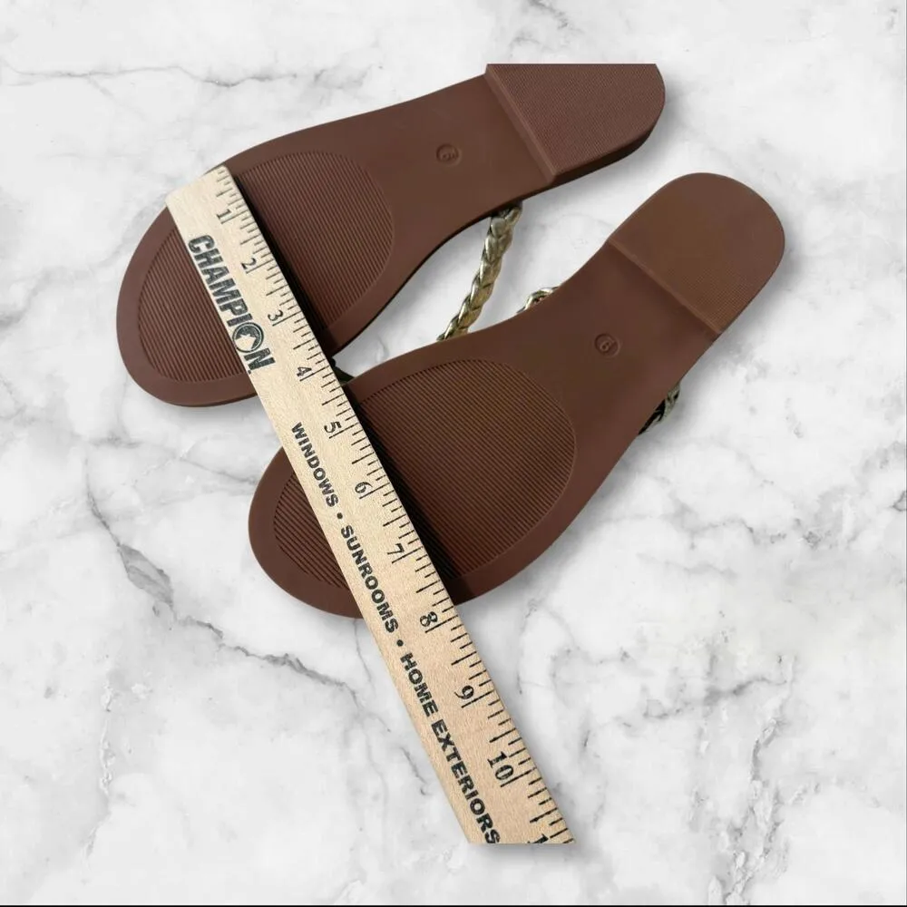 * Stylish HeyGirl Braided Flip Flops by Corkys Women's Size 9 Summer Brown - Image 5