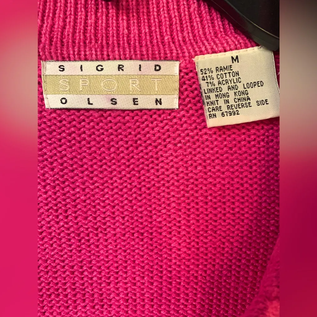 Sigrid Olsen Pink Floral Cardigan - Image 2