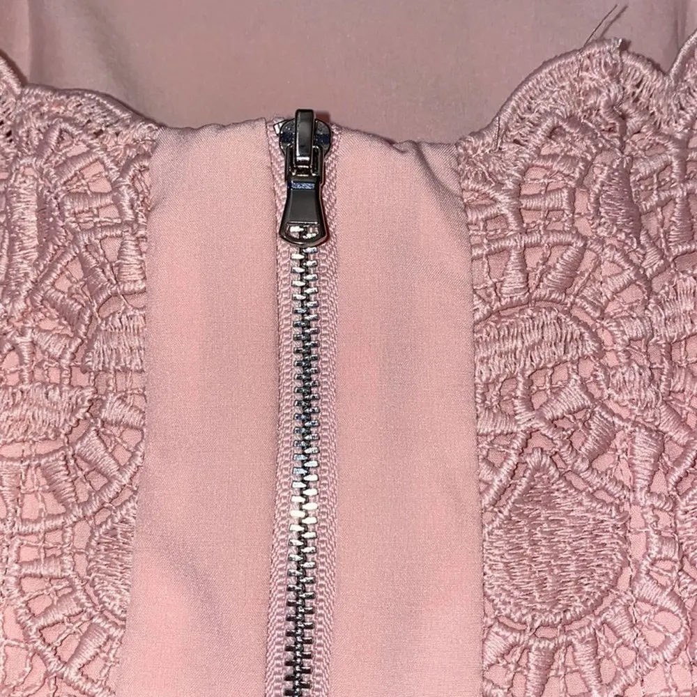 Gianni Bini 0 pink lace inset chiffon sleeveless midi dress belt bridesmaid - Image 7