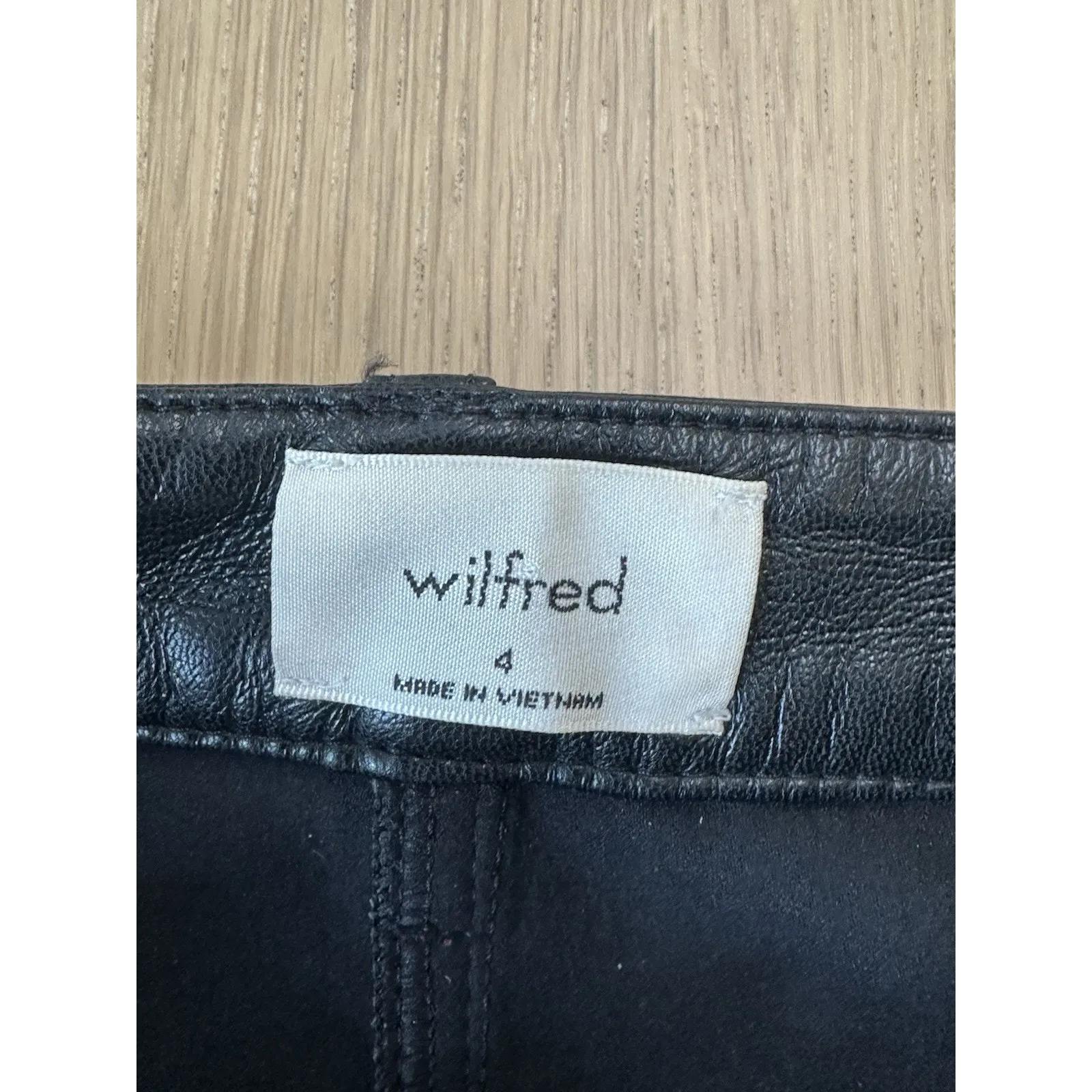 Aritzia Wilfred Melina Faux Leather Pants Ankle Straight Women’s Size 4 2515 - Image 6