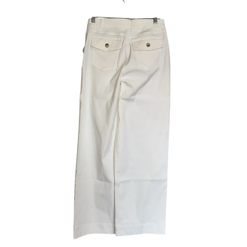 NWT SPANX Stretch Twill Cropped Wide Leg Pant In Bright White - Image 7