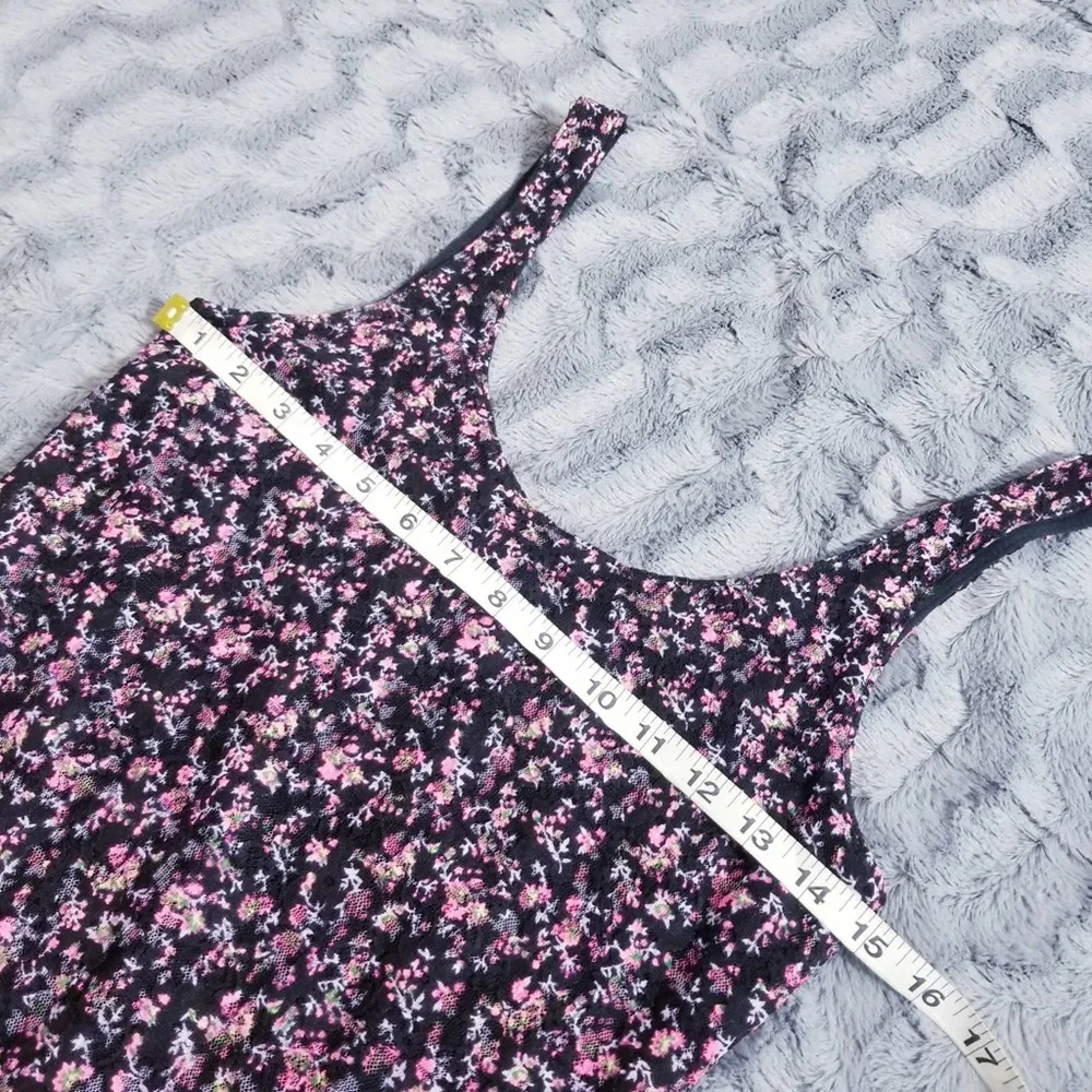 VOLCOM Stephanie Cherry Sexy Lace Ditsy Floral Dress Scoop Neck - Image 4