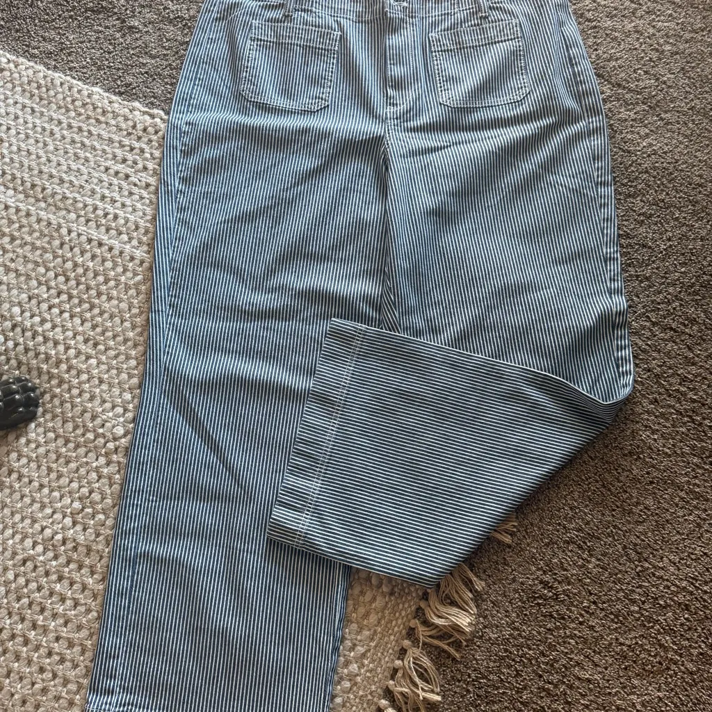 Talbots Blue Striped Flare Jeans - Image 8