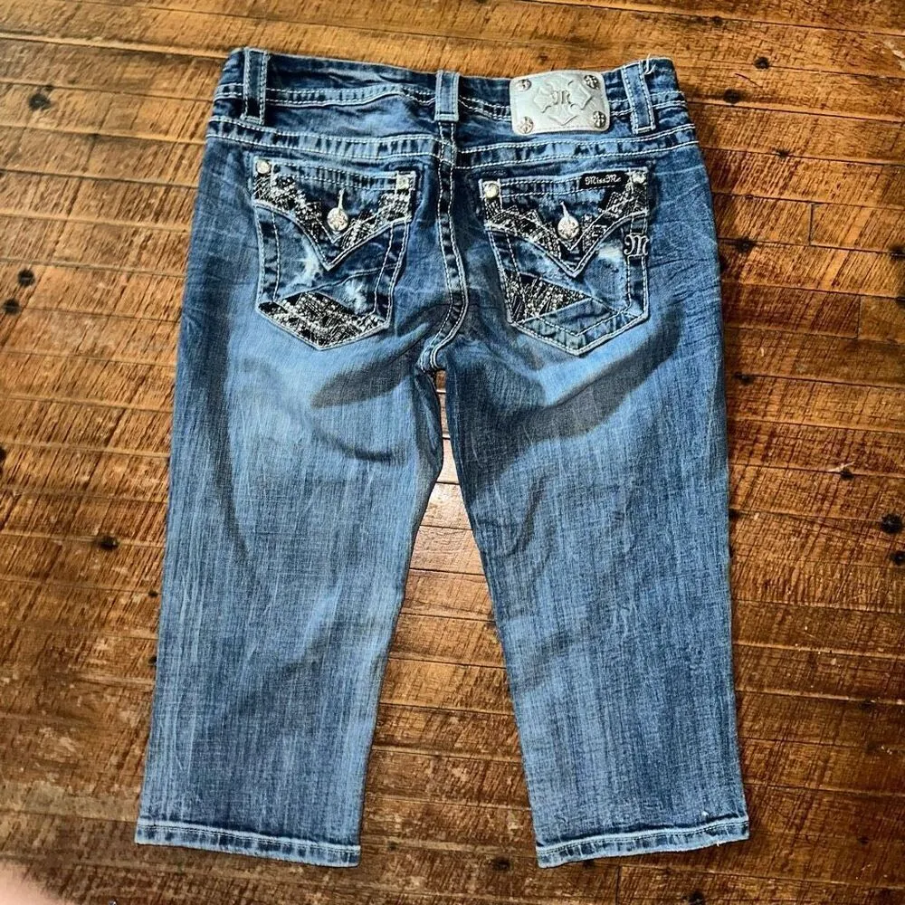 Miss Me bling festival western 29 easy Crop jeans - Image 3