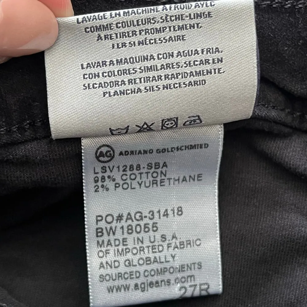 AG Adriano Goldschmied The Legging Super Skinny Velour Jeans - Size 27R - Image 8