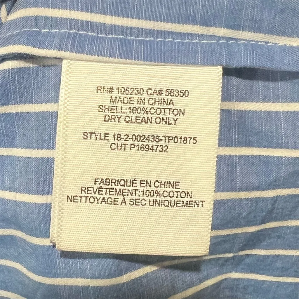 Joie Women's XS Blue & White Striped Short Sleeve Button Down Shirt - Image 2