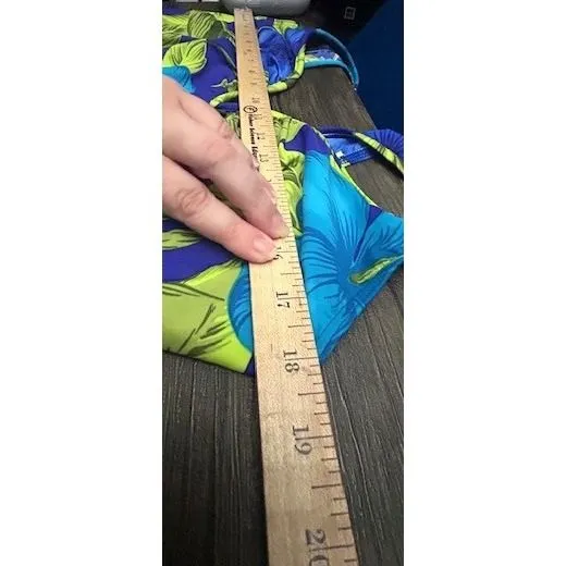 NWOT Women's Swimsuit Bathing Suit 26 Blue Green Floral Tropical Vacation‎ - Image 6