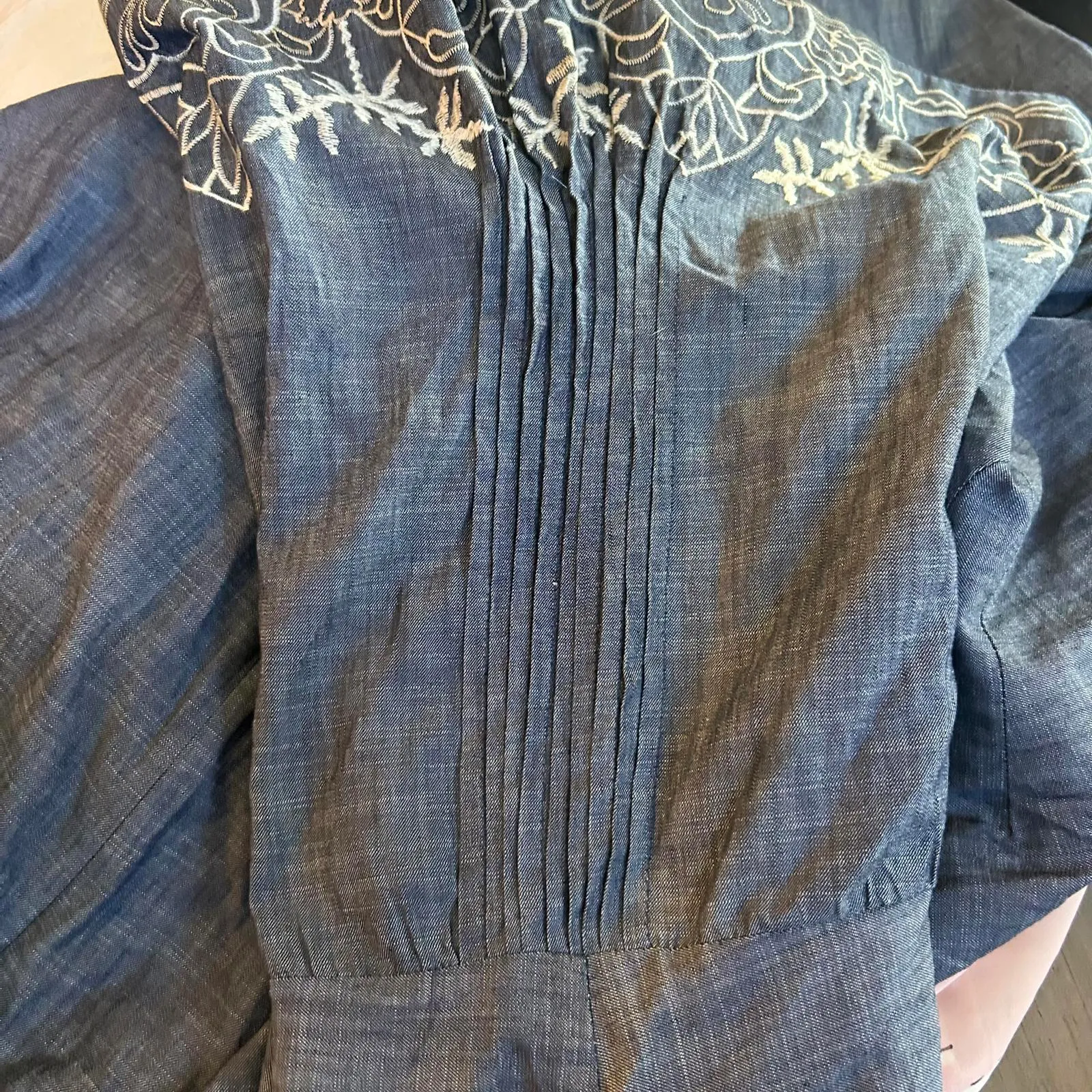 Wayward Fancies eShakti Women's Dress Blue Embroidered Plus Size Size 4X - Image 4