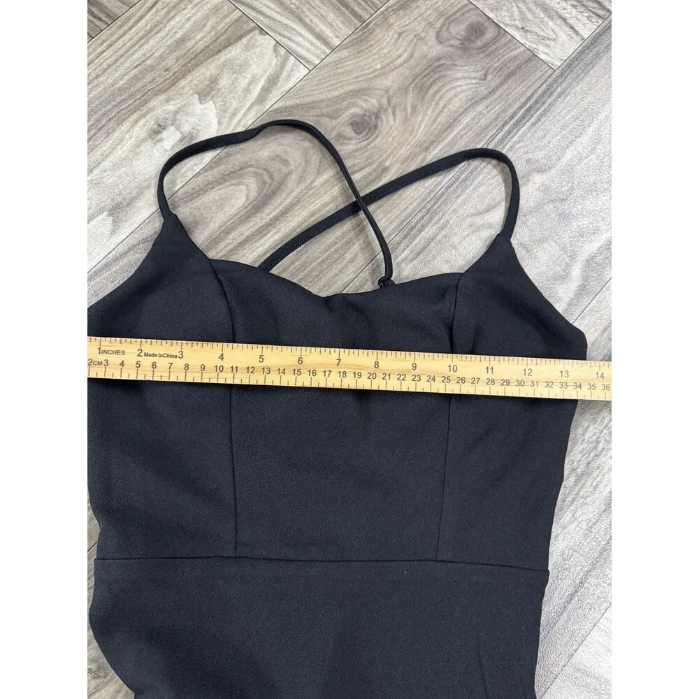 City Triangles Crepe Scoop Neck Sheath Dress with Crystal Fringe Size 1 Juniors Black - Image 6