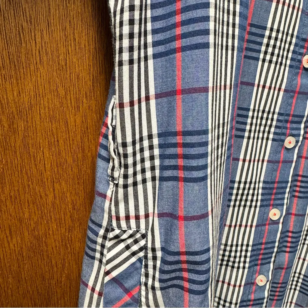 Pringle Long Sleeve Collared Midi Dress Button Up Shirtdress Plaid US 8 Blue - Image 4