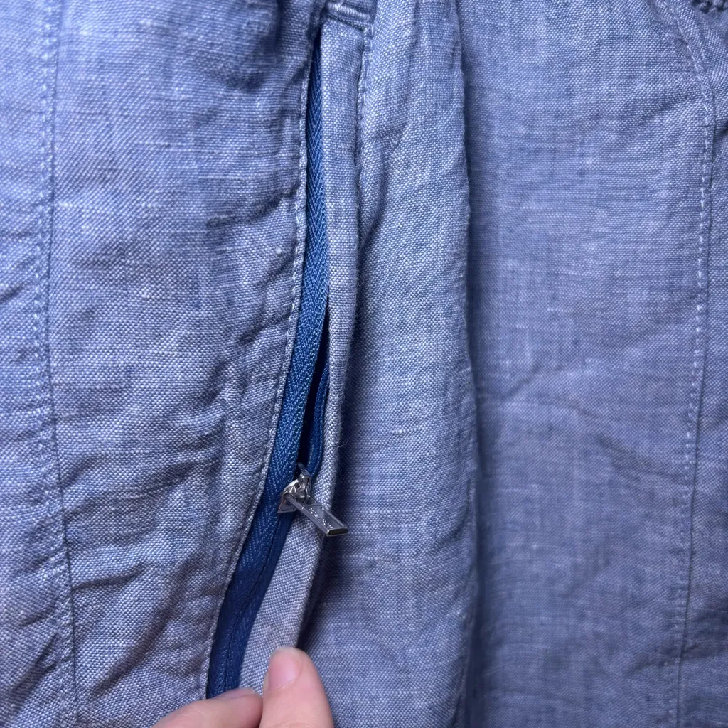 Athleta Womens Size 18 Retreat Linen Jogger Pants Chambray Blue Coastal Resort - Image 6