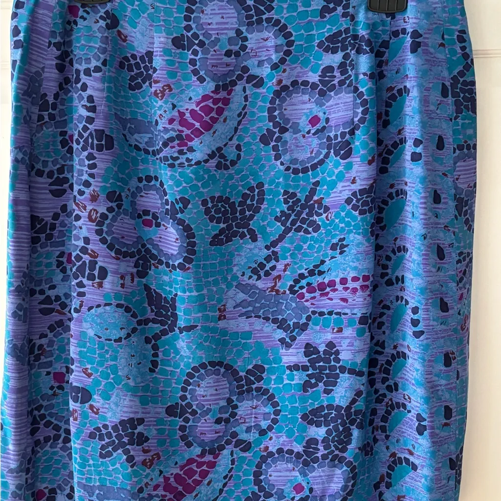 Ann Taylor‎ Washed 100%Silk Wrapped Skirt size 10 - Image 6