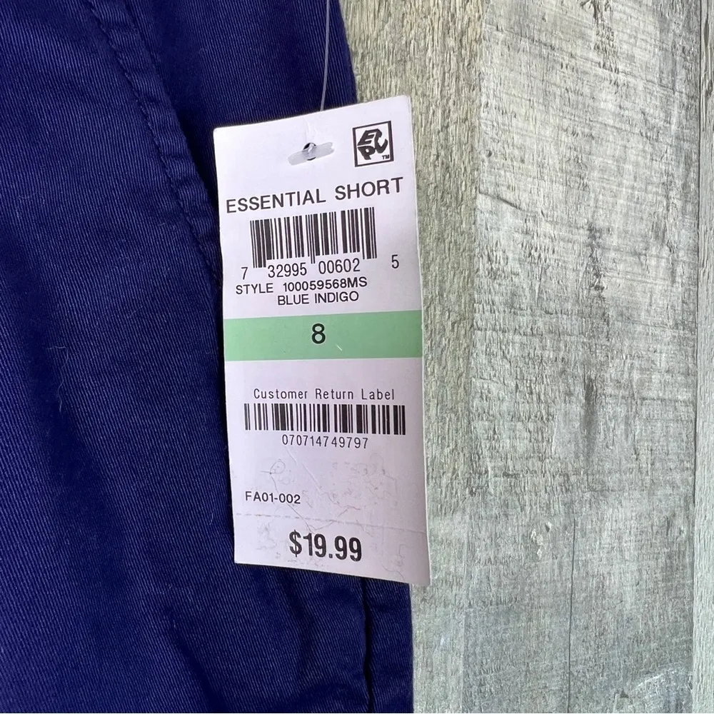 Maison Jules Size 8 Blue Indigo(Navy Blue) Essential No Stretch Short w/Pockets - Image 3