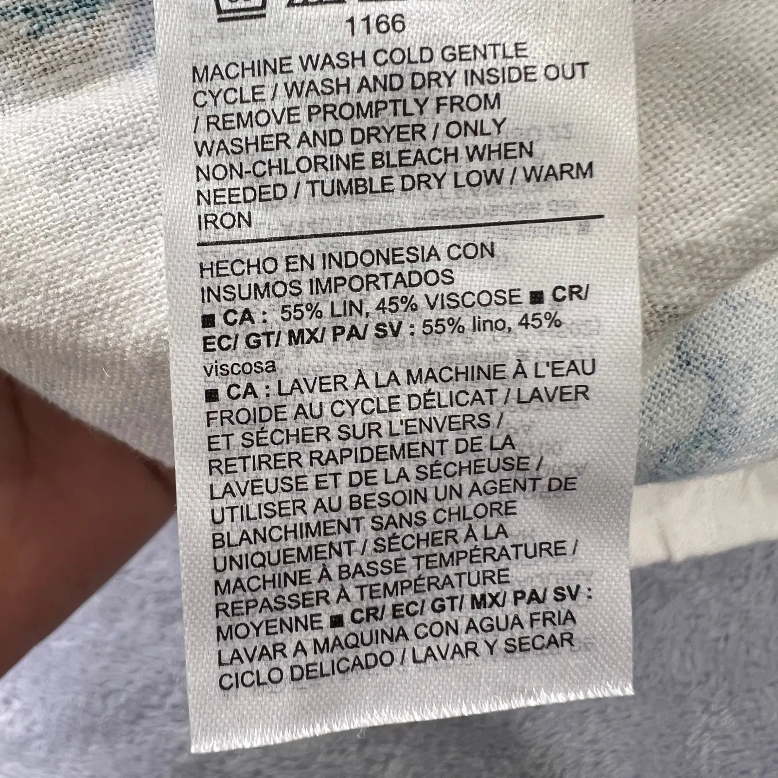 Old Navy High Waisted Linen Mini Skort Large Women Floral Blue White Summer - Image 5