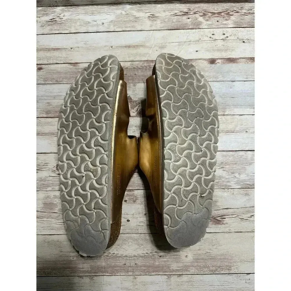 Birkenstock Arizona Soft Footbed Sandal Metallic Size 41 10 Copper Slip-on Boho - Image 12