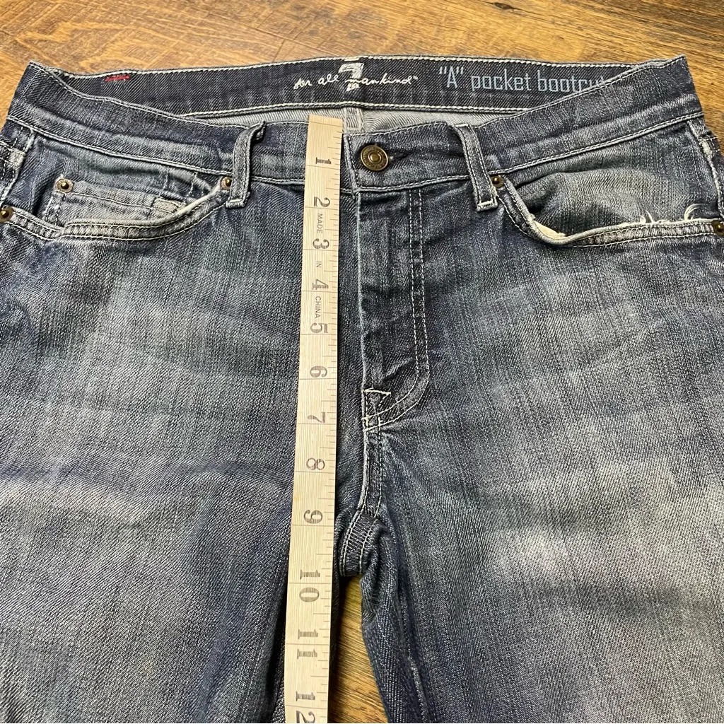 7 for All Mankind  'A' Pocket Bootcut Jeans Women's Size 32 Flare Stretch Denim - Image 4