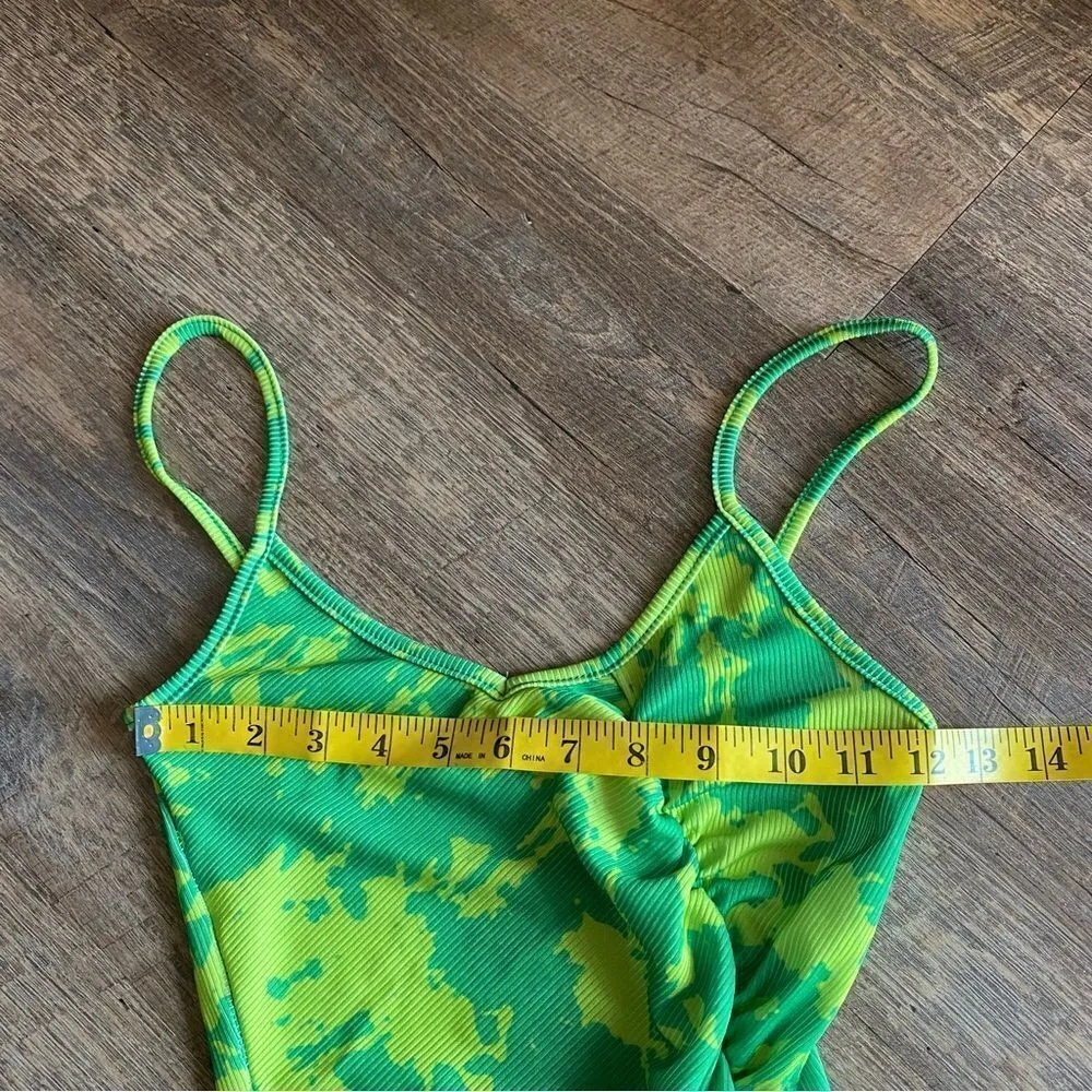 PrettyLittleThing Bodycon Dress Green Tie Dye NEW US 2 Club - Image 9