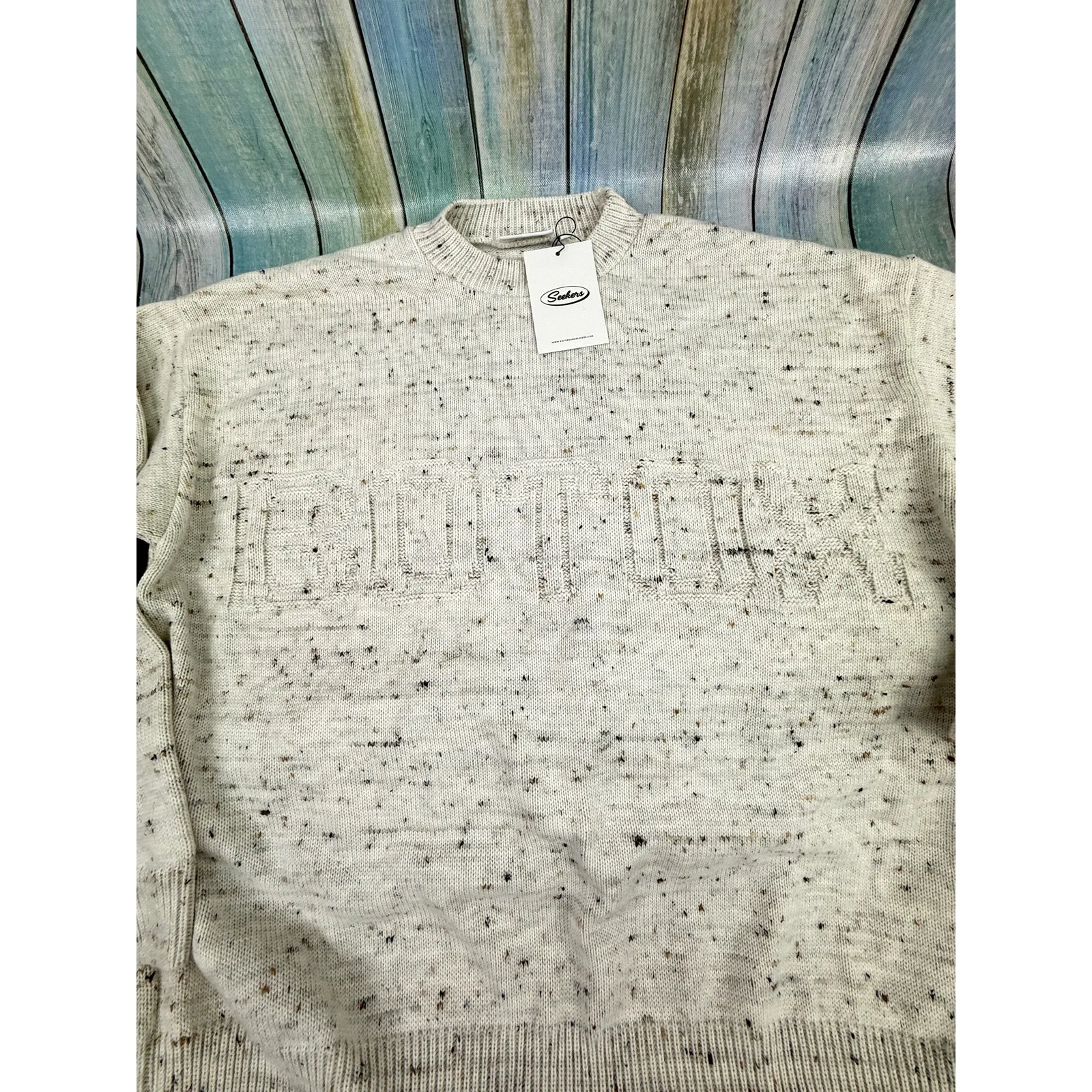 Sisters & Seekers Jumper Sweater NEW Cream Embossed Botox Size XL Knit - Image 4