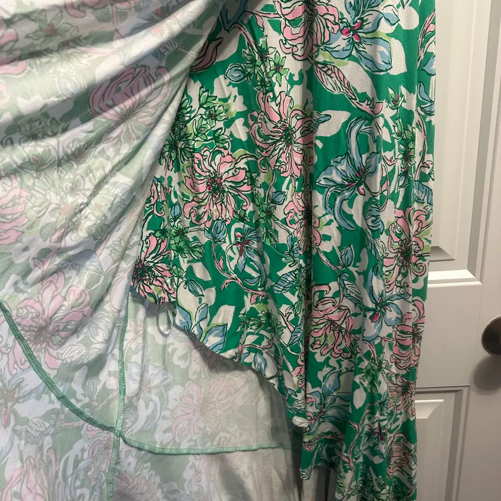 Lilly Pulitzer Moana Green floral high low Maxi Dress - Image 8