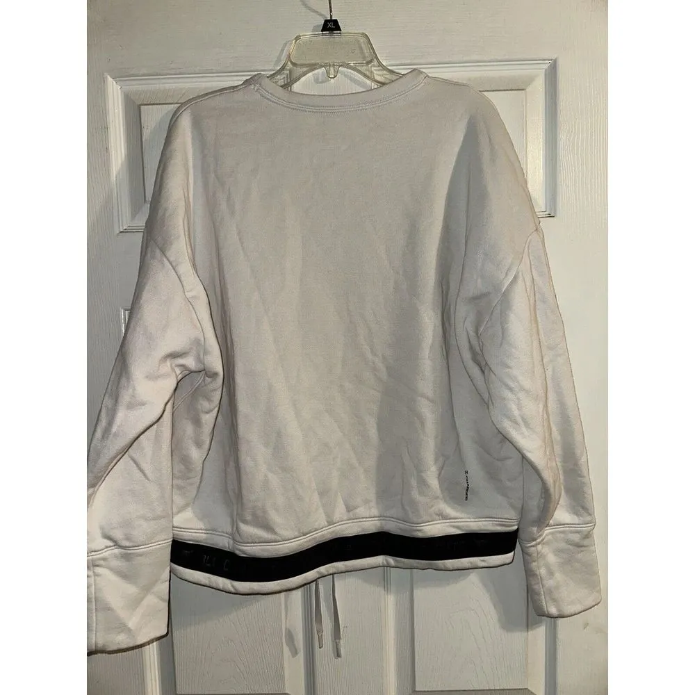 Under Armour Sweater Womens Large‎ Cream Project Rock Charged Fleece Crew - Image 3