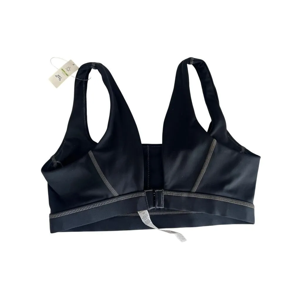 NWT Aerie OFFLINE By Goals Pop
Stitch Sports Bra Black Yoga Size M - Image 2