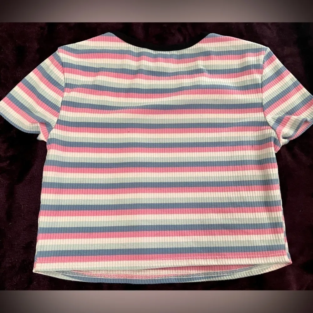 Shein Pink striped Crop Top size XL - Image 2