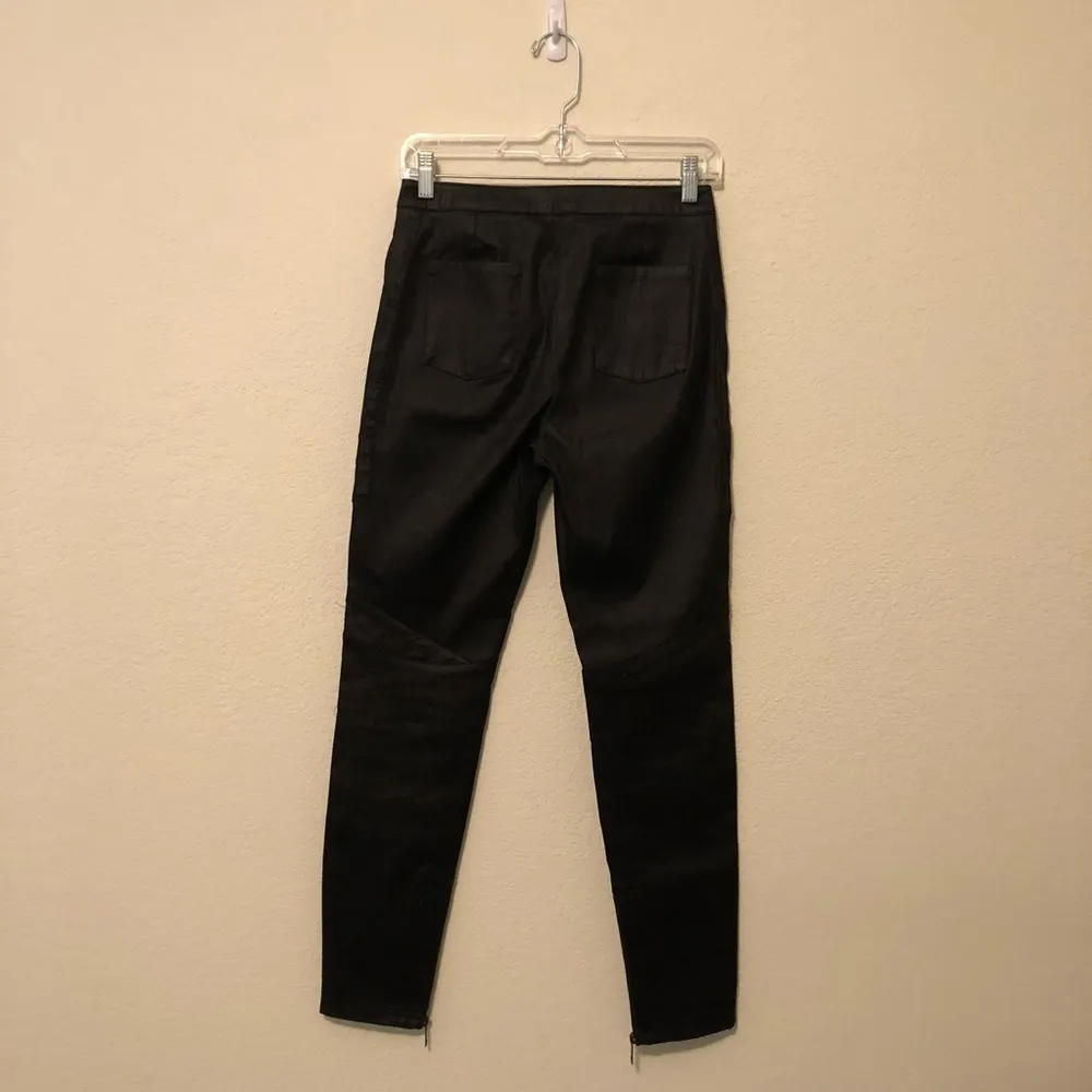 Aritzia Talula Faux Leather Coated Pants Black 4 - Image 4