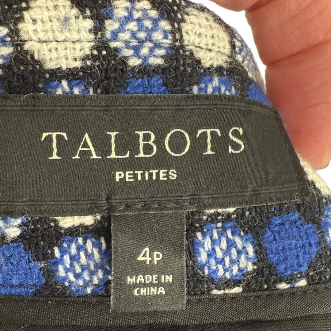 Talbots Womens Dot Print Wool Blend Tweed Skirt‎ Size 4 Petite Career Business - Image 3