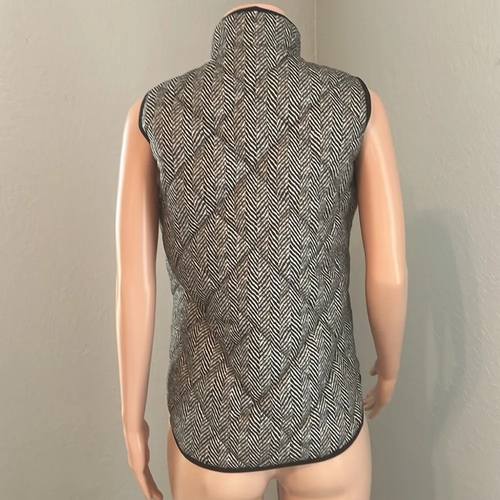 J Crew Vest Excursion Quilted Puffer Herringbone Black Womens SMALL NEW WITH TAG - Image 12