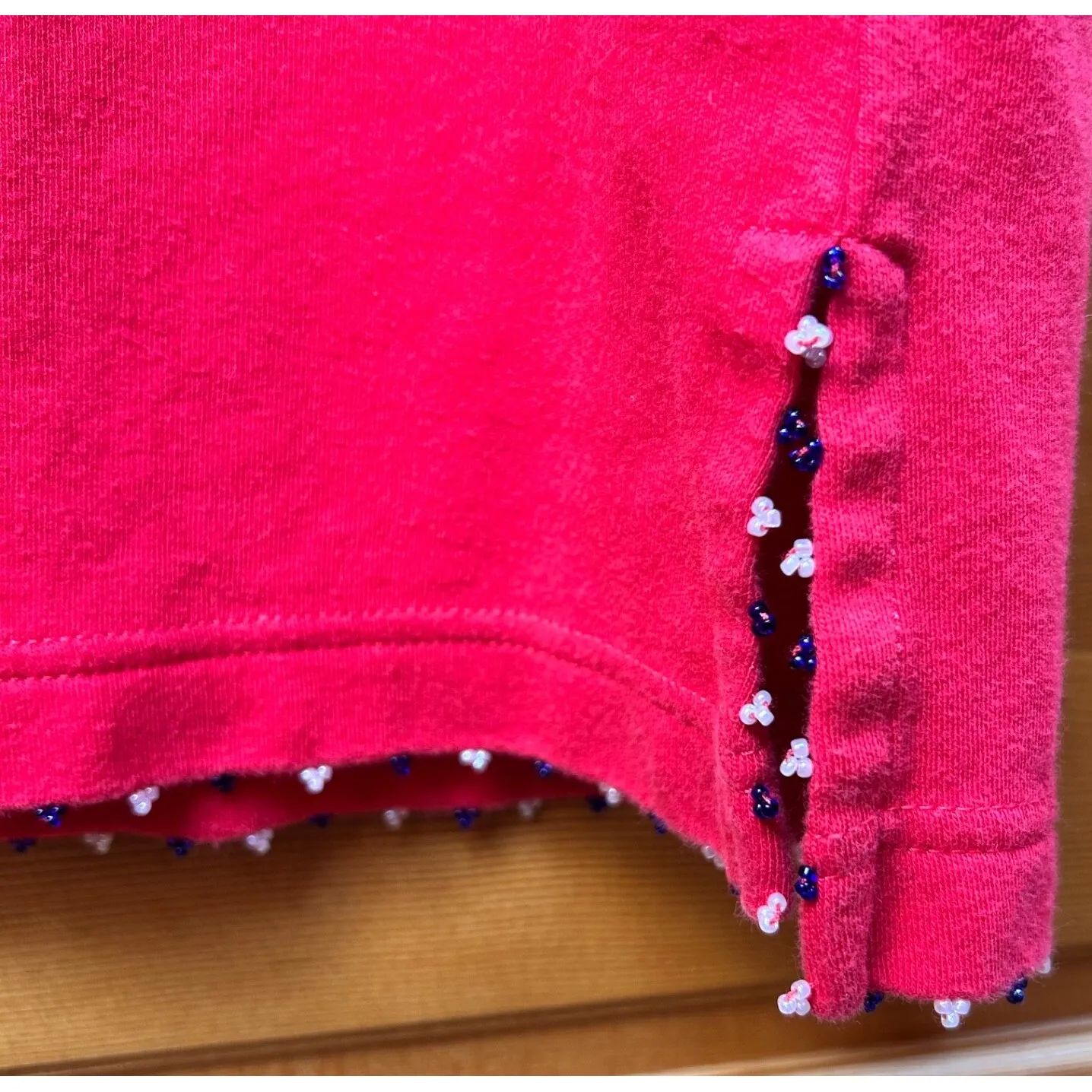 VTG Quacker Factory Womens Red Sequined American Flag Patriotic USA Cotton Dress Size M - Image 5