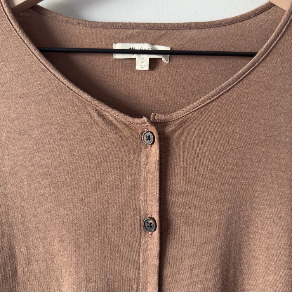 Madewell Earthy Brown Long Sleeve Duster Cardigan Button Down Solid Minimalist S - Image 7