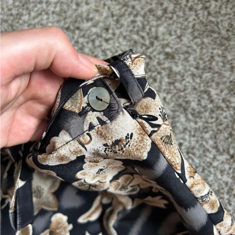 BICE Vintage Black Cream Floral Maxi Skirt Retro 90s Casual Neutral 4 Vacation - Image 4