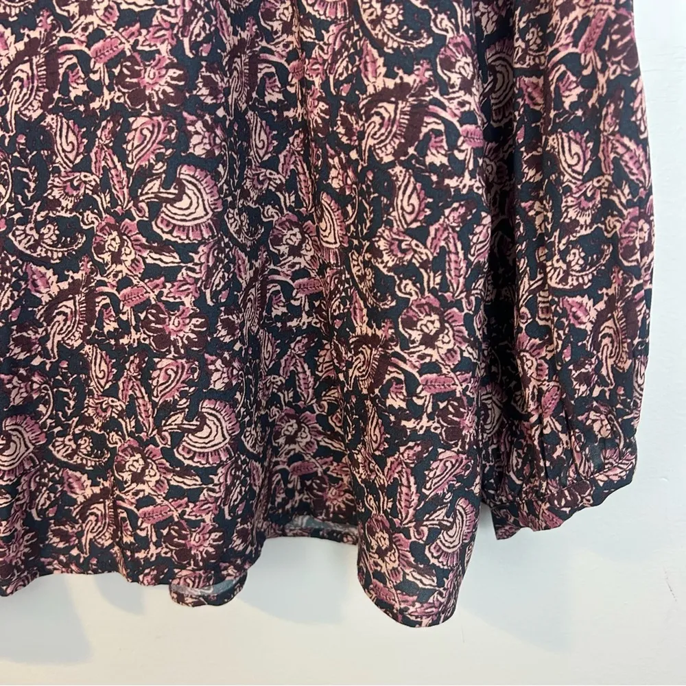 Faherty Portia Peasant Blouse in Fiona Paisley Block Print Size Small - Image 8