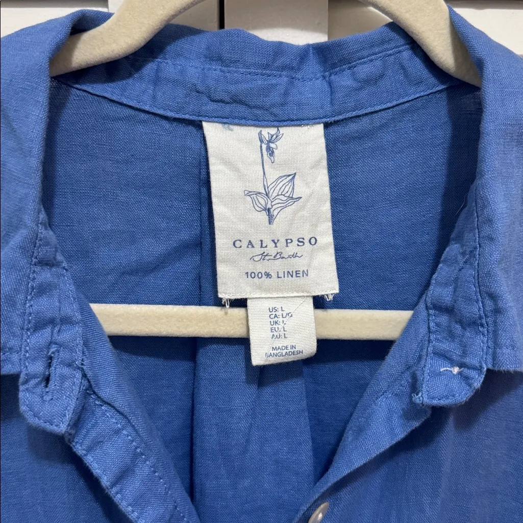 Calypso St. Barth  Blue Button Down Shirt - Image 2