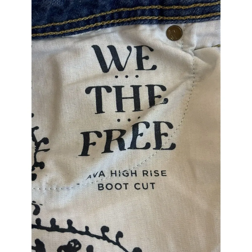 We The Free Free People Ava High Rise Boot Cut Blue Denim Jeans Women Sz 30 NWOT - Image 6