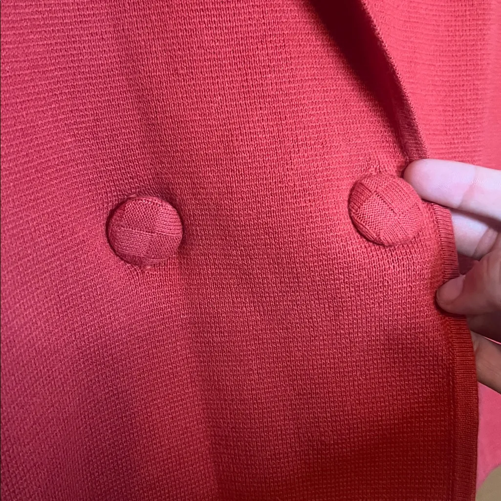 Cabi Coronation Red Knit Blazer Jacket Med Cotton Button M-L Boutique - Image 5