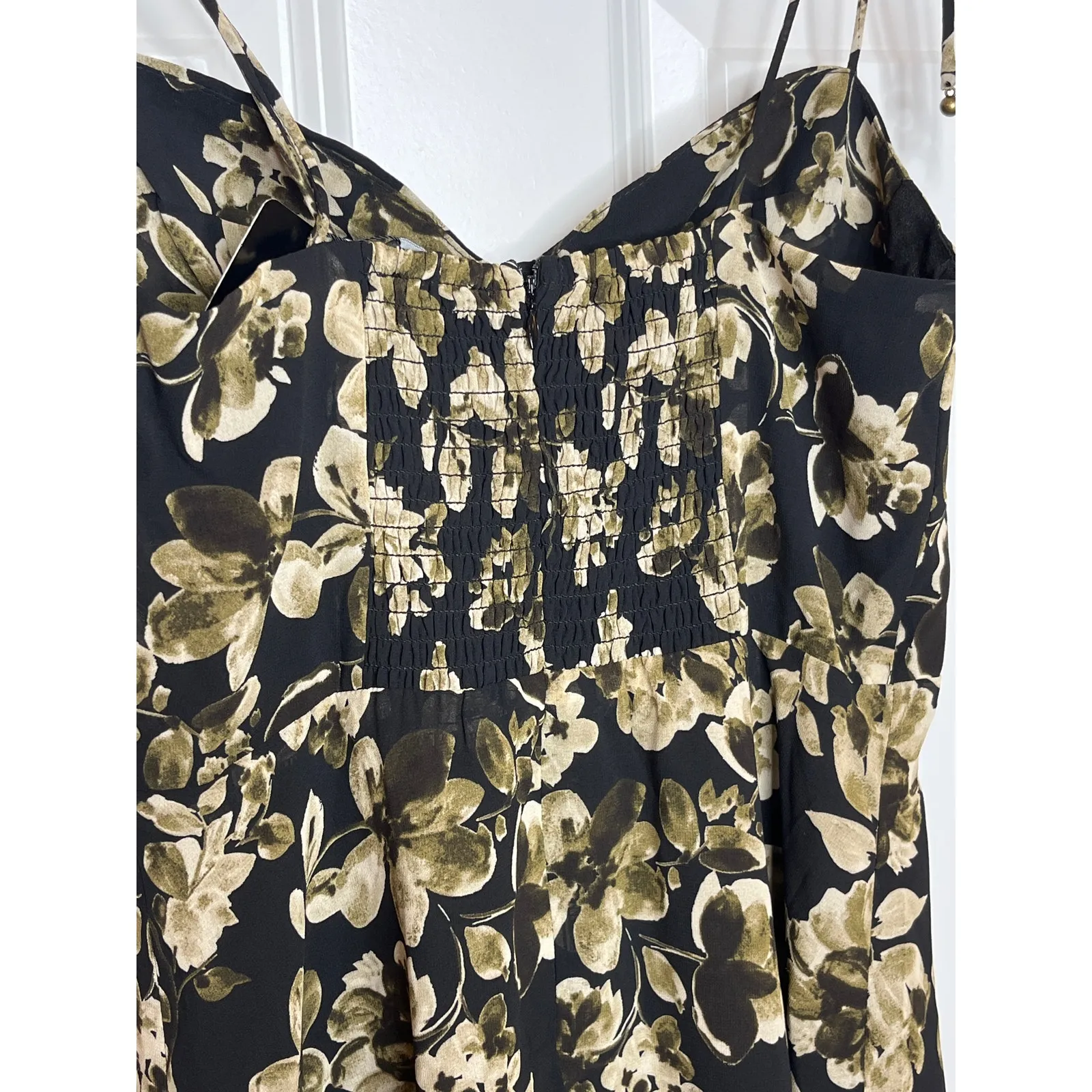 Dress Forum NEW Medium Midi Shift Dress with Large Front Slit Spaghetti Strap - Image 3