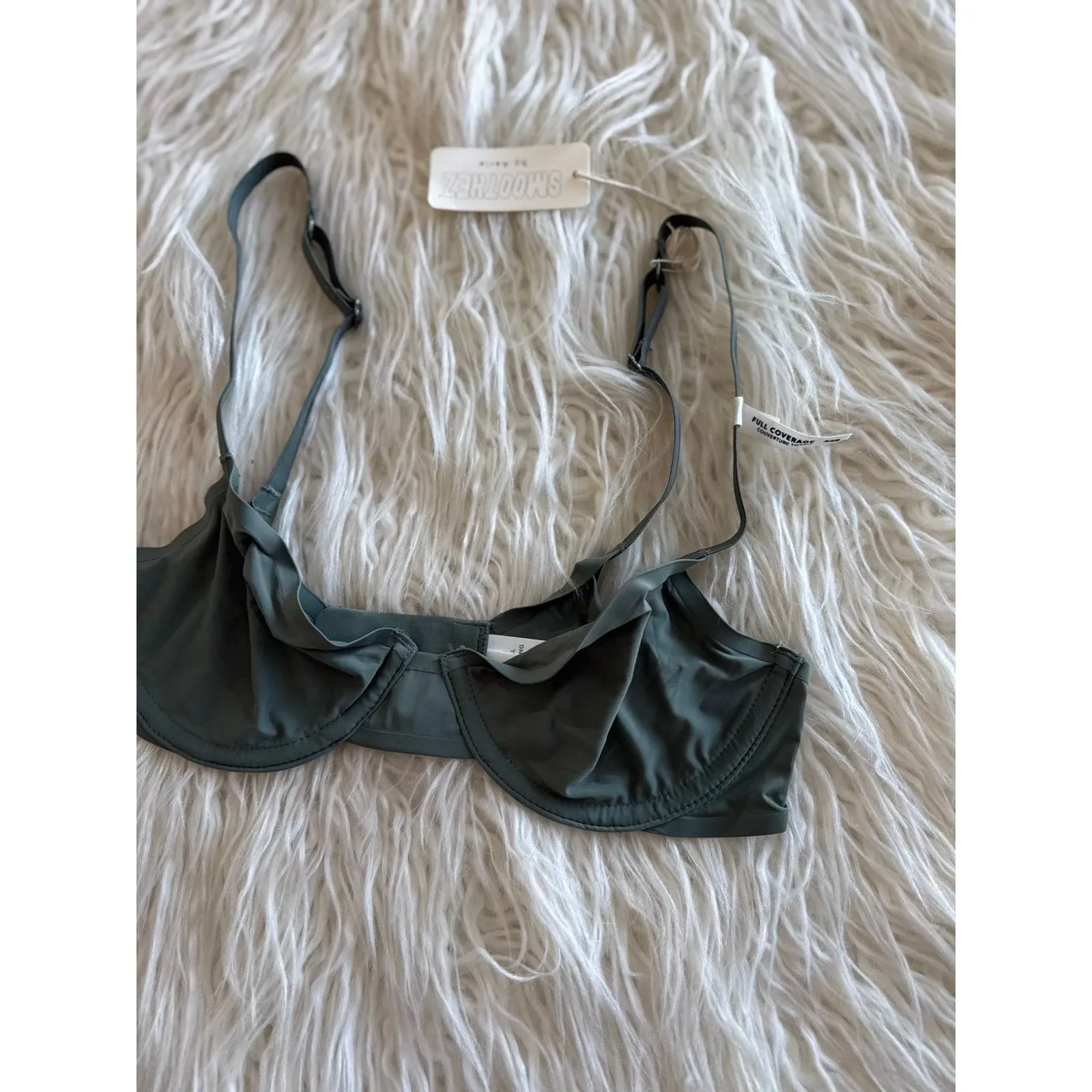 Aerie Smoothez Mesh Full Coverage Unlined Bra 32B Royal Palm - Image 4