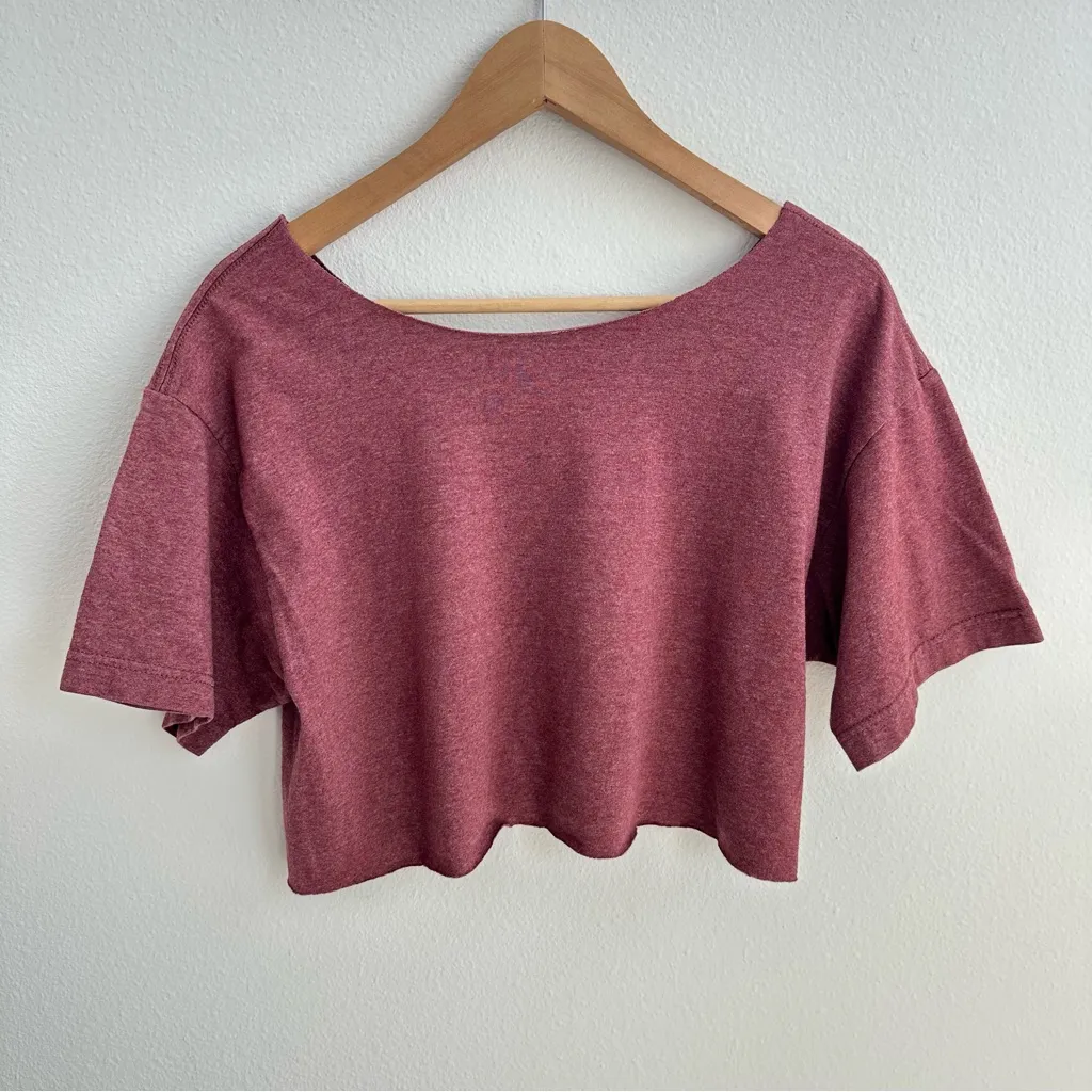 Vans Red Heather off the shoulder cropped T-shirt - Image 5